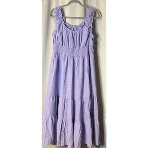 Lavender Tiered Ruffle Midi Sundress, sz XL